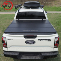 Couverture de benne électrique pliable en trois parties en aluminium rigide Sun Hao avec boîte de rangement verrouillable, étanche et à profil bas pour protection de cargaison de camionnette F150