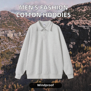 Moda del fabricante, ropa de calle, sudaderas con capucha y pulóver para hombre, diseño de cuello vuelto, 100% algodón puro - Product Image 2