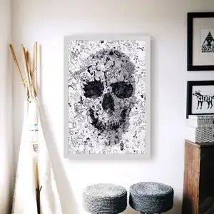 Modern kafatasları çizim sanat baskı duvar sanat posterleri seti tuval boyama ev dekor oturma odası için