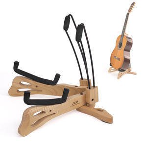 Supporto da pavimento per chitarra elettrica acustica in legno, un supporto per chitarra pieghevole con telaio regolabile per basso, violoncello, mandolino, Banjo, Ukulele - Product Image 1