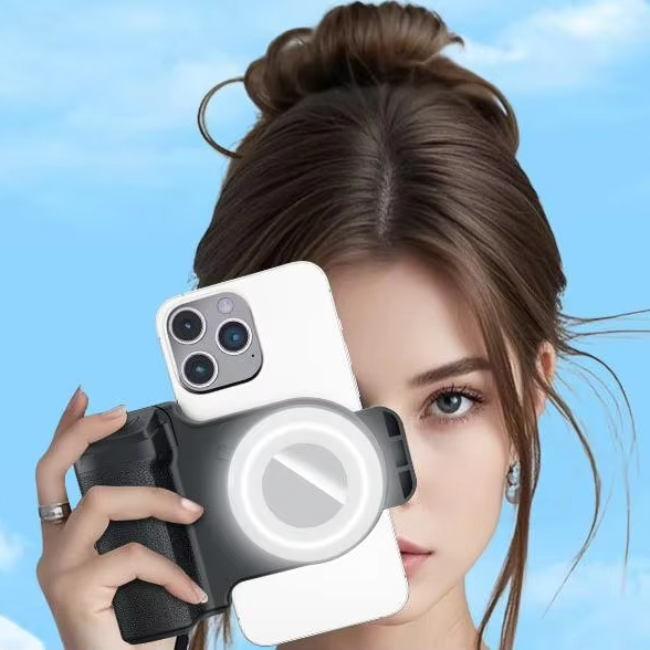 Phone Camera Handle Grip with Wireless Shutter Remote for iPhone Android Phone Camera Grip Mount