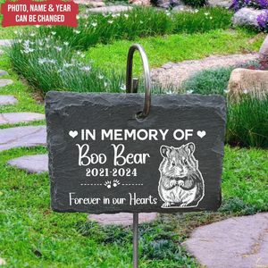 Cadeau personnalisé pour le jardin : Hamster Souvenir Personnalisé – Nos Cœurs pour Toujours – Cadeau <span class=keywords><strong>d</strong></span>'extérieur pour les proches, pour la perte <span class=keywords><strong>d</strong></span>'un animal de compagnie - Product Image 4
