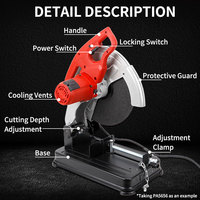Scie à découper industrielle électrique KAFUWELL PA5656 2000W 355mm pour métal et bois, mini-machine de découpe portable filaire en stock