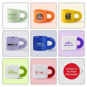 Custom American Style Pangpang Ceramic Cup Sublimation Double Color Coated for Business <b>Gifts</b> Milk Mugs With Handgrip - Product Image 5