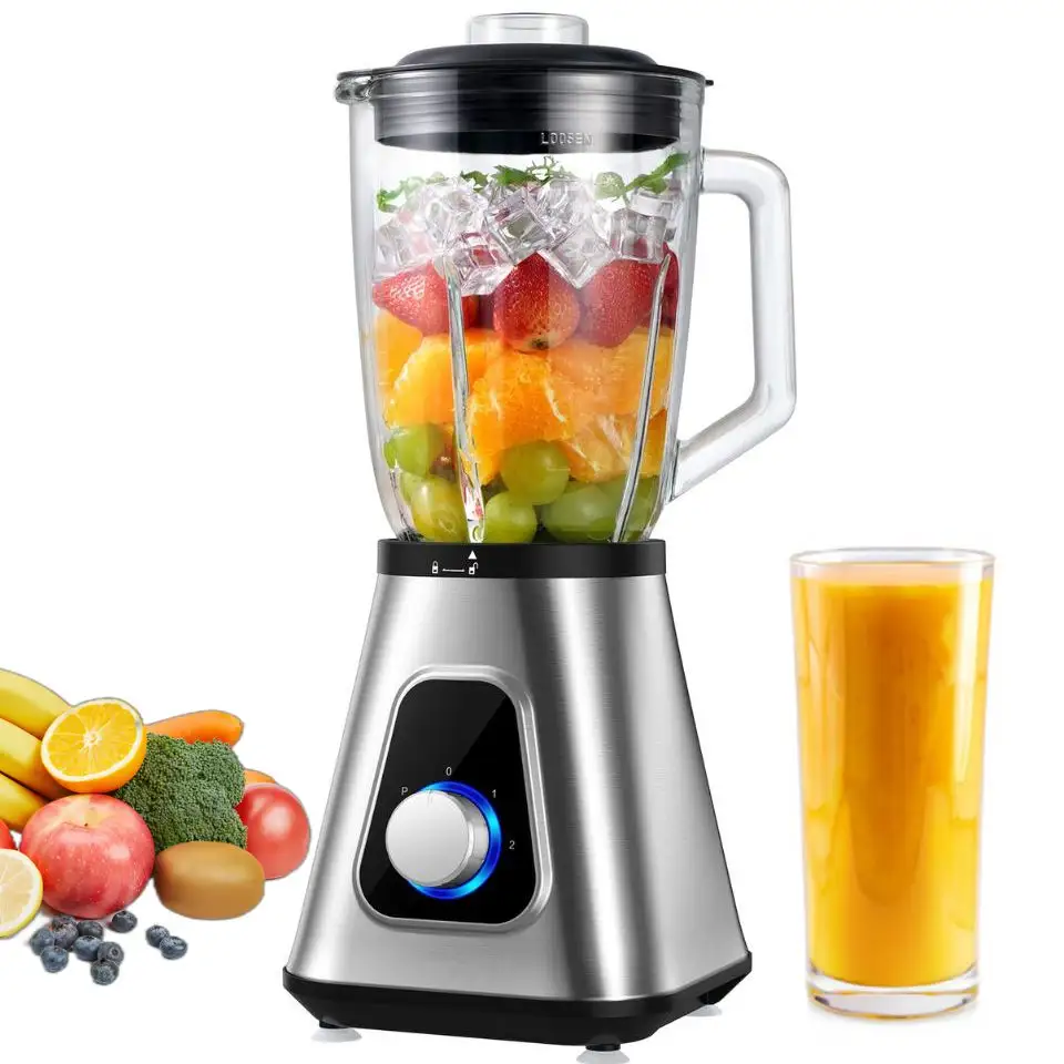 Pemasok nyata peralatan rumah tangga Blender hitam mesin Smoothie 1200W kompak dapur Blender buah Mixer pembuat jus
