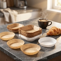 Revêtements ronds jetables pour friteuse à air, non blanchis, qualité alimentaire, antiadhésifs, résistants à l'huile, 450 ° Fabricant de pâte à papier vierge écologique