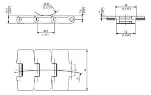 RF84 Bisagra única Placa de cadena flexible magnética Sideflex Run Bisagra única Cadena de plástico - Product Image 2
