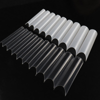 Clair naturel 500 pièces sac XXL demi-couverture tuyau d'eau pointes d'ongles carré C courbe appuyer sur les pointes d'ongles demi-couverture C courbe pointe d'ongle