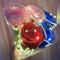 Fleurs artificielles en soie lumineuses à LED, bouquet de roses lumineuses, cadeau pour la Saint-Valentin, la fête des mères, décoration de la maison, centre de table pour mariage, décoration de fête