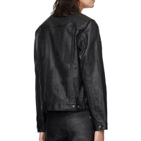 Veste en jean classique de haute qualité, coupe régulière, tendance, confortable, en denim noir ciré pour hommes