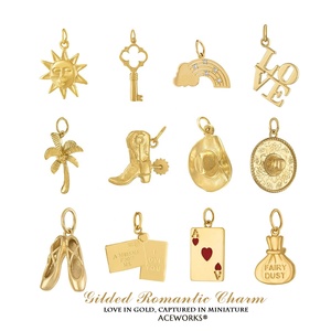 Charme romantique doré |   Pendentif LOVE en acier inoxydable plaqué or 18 carats PVD pour <span class=keywords><strong>la</strong></span> fabrication de bijoux, imperméable, hypoallergénique et durable - Product Image 2