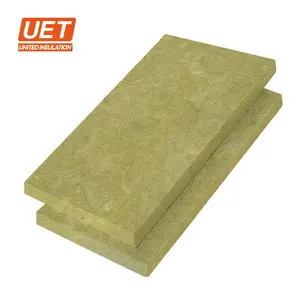 UET fábrica suministrada 140kg/m3 40-160mm tablero de lana de piedra pared externa material de aislamiento térmico panel de lana de roca