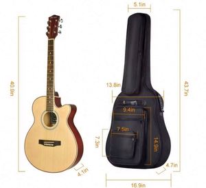 Échantillon Gratuit - Housse de Guitare Acoustique Multi-Poches 42,4 Pouces, 6 Poches, Rembourrage Épais de 0,34 Pouces, Étui de Transport Imperméable pour Guitare - Product Image 2