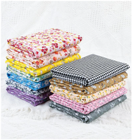 7 pièces de tissu en coton pré-coupées carrées pour patchwork, couture, scrapbooking, motifs floraux 88 g/m²