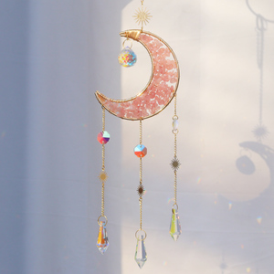 Attrape-soleil suspendu en gros, carillons éoliens en cristal de lune, attrape-soleil en cristal d'améthyste pour la décoration - Product Image 4