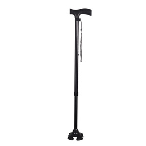 Canne réglable en aluminium à quatre pieds avec embout antidérapant pour usage domestique des personnes âgées - Product Image 1