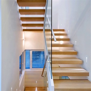 DAIYA USA <span class=keywords><strong>Tapis</strong></span> <span class=keywords><strong>d</strong></span>'<span class=keywords><strong>escalier</strong></span> flottant en chêne avec garde-corps en verre trempé - Product Image 2