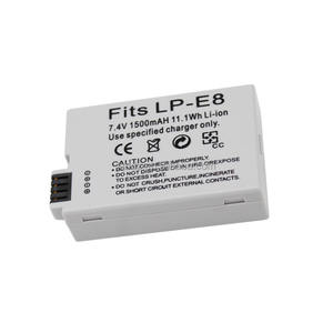 แบตเตอรี่ LP-E8 สำหรับกล้อง <span class=keywords><strong>Canon</strong></span> <span class=keywords><strong>EOS</strong></span> 550D 600D 650D 700D <span class=keywords><strong>Kiss</strong></span> <span class=keywords><strong>X4</strong></span> X5 X6i แบตเตอรี่สำรองสำหรับกล้องดิจิตอล อุปกรณ์เสริม ความจุ 1500mah - Product Image 5