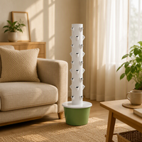 Système de culture hydroponique vertical à 9 étages Tru-Spring TSP-L9 avec pompe d'arrosage et couvercle en plastique anti-UV pour la culture intérieure à domicile et en ferme