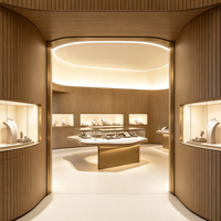 Comptoir de présentation de bijoux sur mesure, vitrine avec éclairage LED pour la décoration intérieure des bijouteries, aménagement de magasins de détail