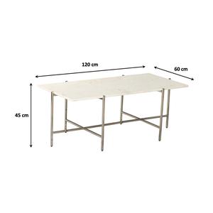 โต๊ะกาแฟหินอ่อนสีขาวสไตล์ร่วมสมัยพร้อมฐานสแตนเลสสำหรับห้องนั่งเล่นหรือร้านกาแฟสมัยใหม่เพื่อการส่งออก - Product Image 2