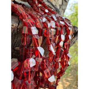 A A A+ <b>Red</b> Garnet Faceted Nugget <b>Beads</b> 8’ - Product Image 1