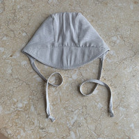 Gorro de lino y algodón con logotipo personalizado para bebé, visera Lisa teñida Unisex para verano, venta al por mayor