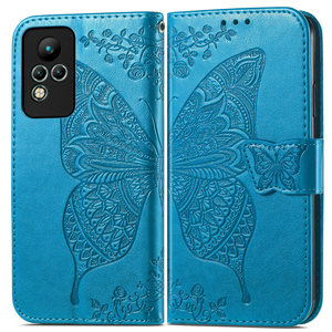 Fancy Butterfly Embossed Leather <strong>Wallet</strong> Mobile Phone <strong>Case</strong> with Holder for Infinix <strong>Note</strong> 10 Smartphone Cover - Product Image 2