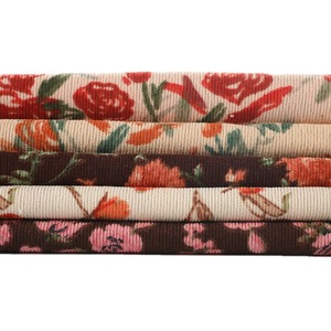 卸売コーデュロイ生地小さな花柄高品質ポリエステル生地レディース服ドレスホームテキスタイルバッグシャツ - Product Image 3