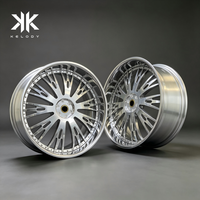 Nouvelles jantes KLD 2 pièces en alliage d'aluminium forgé, design maillé, finition Hyper Silver, Deep Dish StepLip, 19-22 pouces, 5x114.3/112, 25 mm
