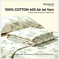 Parure de lit en coton imprimé 40S 200TC, ensemble de literie 100% coton en fil Air Jet, housse de couette et couvre-lit