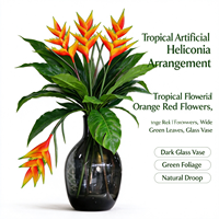 Fleurs artificielles en latex de Heliconia hawaïenne au toucher réel, tige florale faite à la main, décoration intérieure, mariage, événement