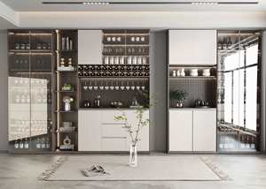 Luxury Solid Wood Modern Living Room Utensil Cabinet Wine Cabinet & Restaurant <b>Buffet</b> Set - Product Image 3