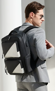 Black White Laptop Backpack Large Capacity USB Charging Travel Business School <b>Bag</b> - Product Image 5