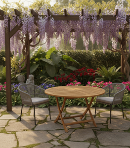 Oval extendable teak <b>dining</b> <b>table</b> perfect for outdoor patios gardens hotels resorts commercial and residential spaces - Product Image 5