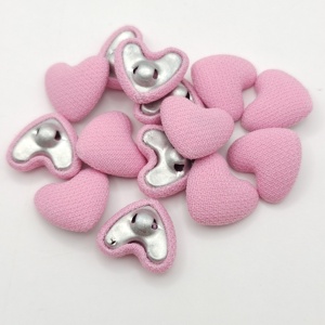 Chất Lượng Cao 12Mm Tay Khâu Hình Trái Tim Vải Màu Đỏ Bao Phủ Chân Nút - Product Image 1