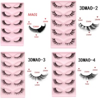 Faux cils œil de chat personnalisés en gros, bande complète, naturels, avec boîte d'emballage, cils œil de chat effet renard