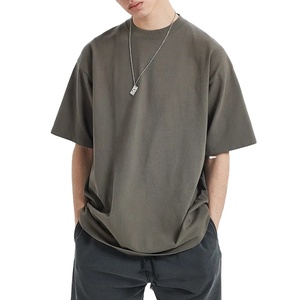 T-shirt oversize de haute qualité, design épaules tombantes, t-shirt uni, impression personnalisée, t-shirts pour hommes - Product Image 1
