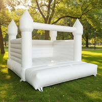 Château Gonflable Commercial Blanc 4m*4m en PVC pour Fête et Événements Familiaux Extérieurs, Idéal Mariage