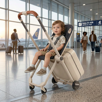 Valise-chariot pour enfants, valise de voyage multifonctionnelle 2 en 1 pour tout-petits, chariot pliable pour bébé, bagage à roulettes
