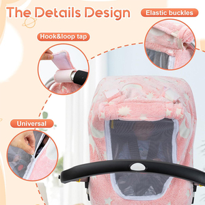 Housse de siège <span class=keywords><strong>auto</strong></span> bébé V261 personnalisée pour l'hiver, luminescente dans le noir, chaude, avec fenêtre transparente et fermeture éclair - Product Image 3