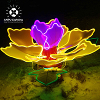 Dynamic Rose Motif RGBW Lampe pour Fêtes de Mariage Festive Paysage Extérieur Éclairage Lumineux Fleur Plaza Décorations