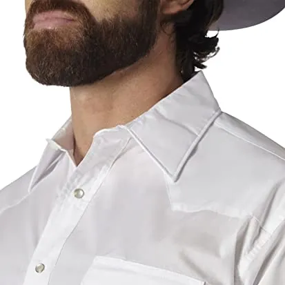 Classic Western style popular cotton white black long sleeve shirt with chest pocket regular size men's shirt
