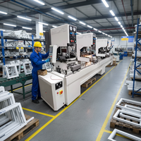 Machine de soudage sans soudure à quatre têtes (double face) pour la fabrication de fenêtres en PVC avec certification CE