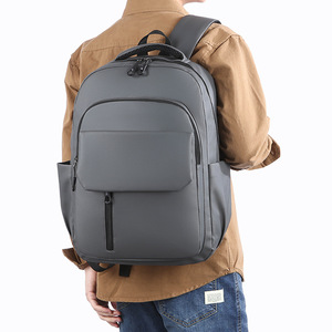 2026 Minimalist Gray Laptop <b>Backpack</b> Waterproof Travel Bag Business Commute College School <b>Backpack</b> For Men Women Large Capacity - Product Image 5