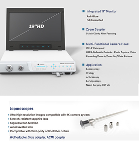 IKEDA 9101 Full HD Portable Histeroscopio Néphroscope Caméra Endoscope pour Système d'endoscopie