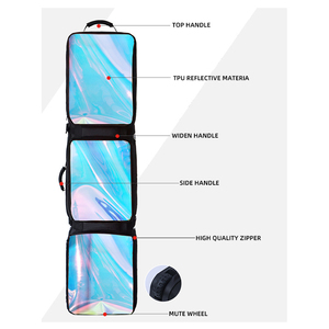 Sac de <span class=keywords><strong>ski</strong></span> à roulettes rembourré et imperméable, sac de snowboard avec roues pour les voyages en avion, sac à roulettes pour snowboard ou skis, capacité importante - Product Image 4
