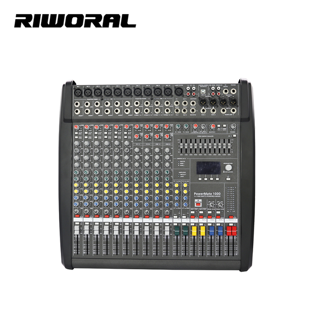 PM1003 1000W Professional Audio Mixer 10 Channels with Double DSP Effector +48v Phantom Reverb Metal Construction for Stage Use
