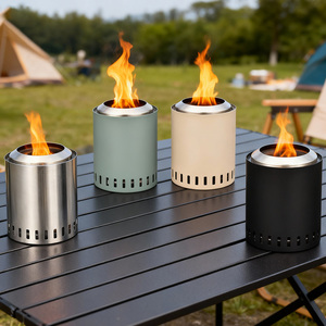 Mini Fogata Portátil sin Humo, <span class=keywords><strong>de</strong></span> Acero Inoxidable, Redonda, para Leña, Camping, Barbacoa, Calentador Exterior, 13x13cm, Superficie Pintada - Product Image 1