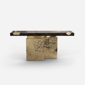 Fabricant chinois de Foshan, table console Empire <span class=keywords><strong>III</strong></span> de marque italienne, style moderne minimaliste de luxe, meubles de maison pour entrée de villa, plateau en marbre - Product Image 5